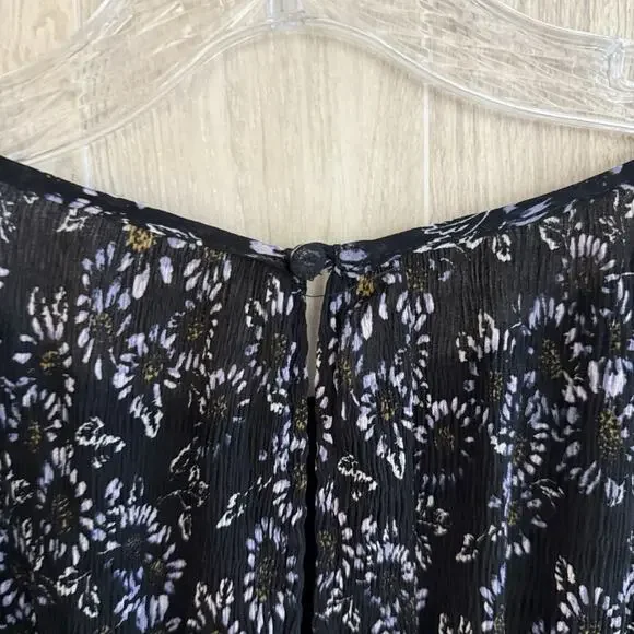 Free People Dress Open Back Size XS Black & Purple Floral Boho Charlotte Lace - Picture 16 of 16